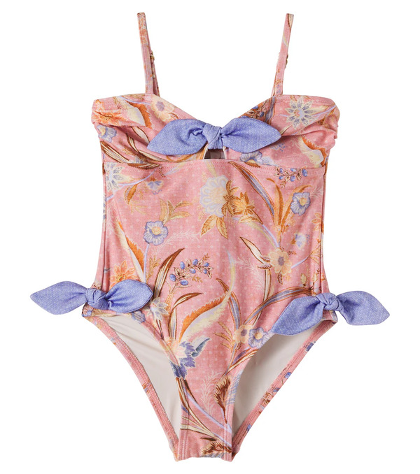  Zimmermann Kids Zimmermann Kids Indra Bow-detail Floral Swimsuit 