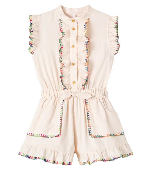  Zimmermann Kids Zimmermann Kids Lucky Embroidered Cotton Playsuit 