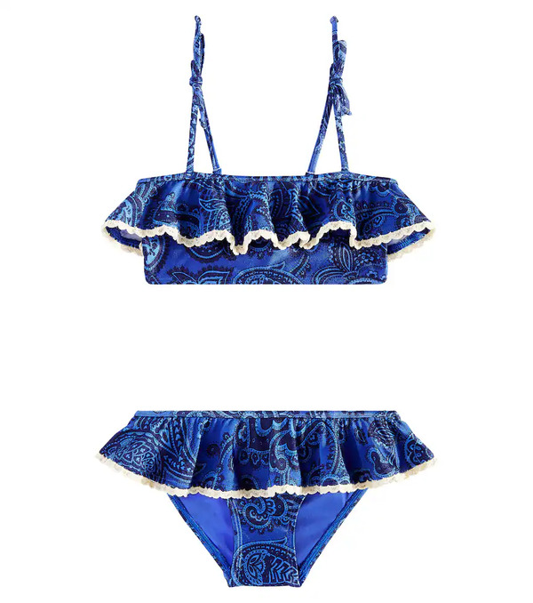  Zimmermann Kids Zimmermann Kids Ottie Ruffled Paisley Bikini 