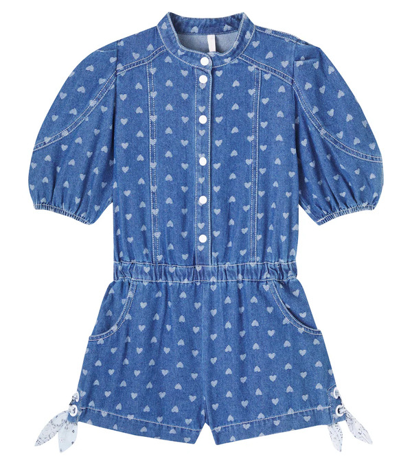  Zimmermann Kids Zimmermann Kids Printed Denim Playsuit 