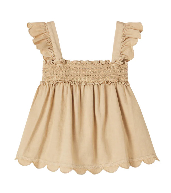  Zimmermann Kids Zimmermann Kids Ruffled Scalloped Cotton Top 