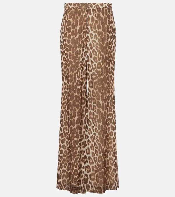  Zimmermann Zimmermann Leopard-print Flared Pants 