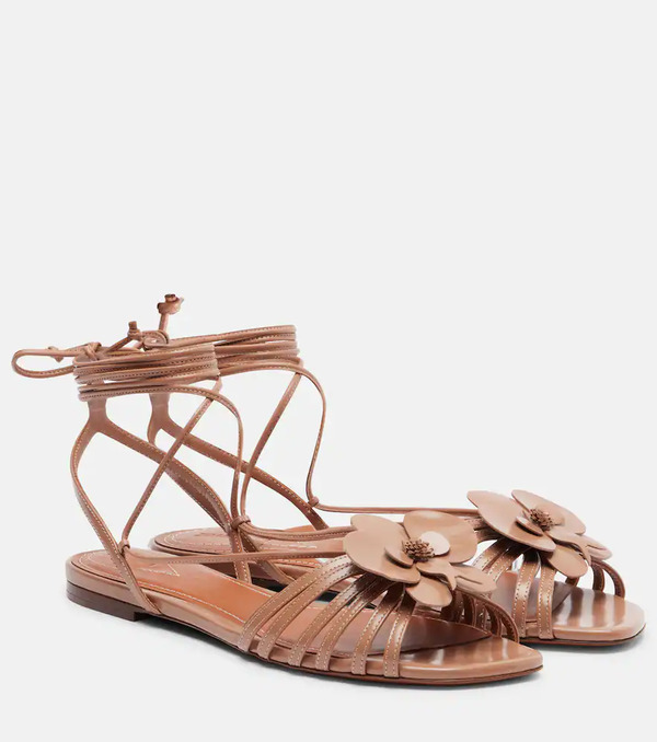  Zimmermann Zimmermann Orchid Floral-appliquã© Leather Sandals 