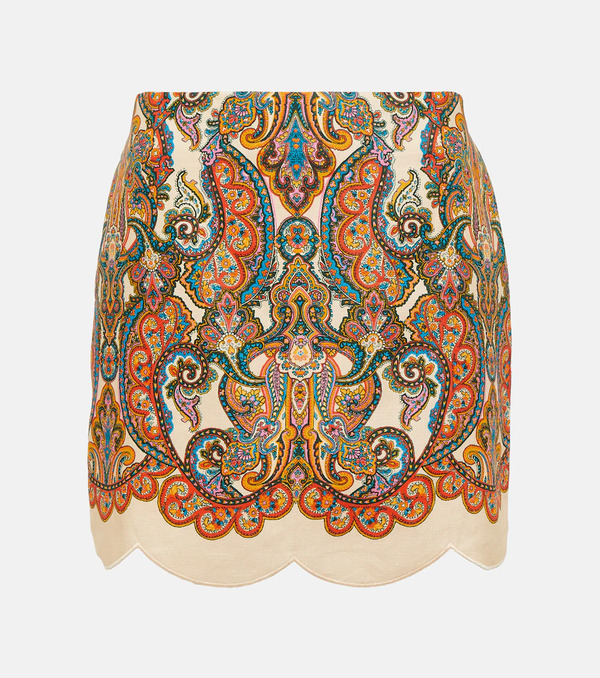  Zimmermann Zimmermann Ottie Scalloped Paisley Linen Miniskirt 