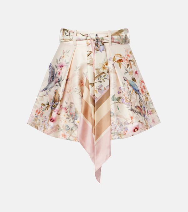  Zimmermann Zimmermann Rebellion Printed Silk And Cotton Shorts 