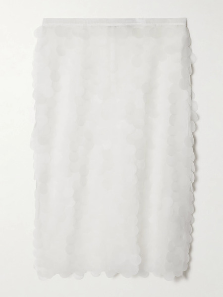  16arlington 16arlington - Delta Pailette-embellished Tulle Midi Skirt - White 