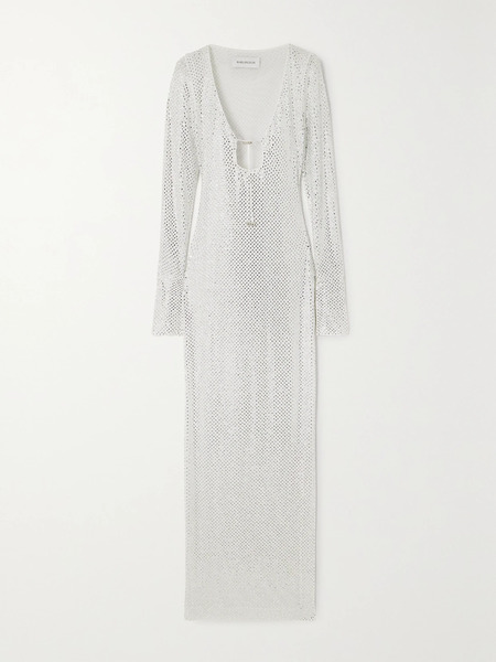  16arlington 16arlington - Solaria Crystal-embellished Mesh Maxi Dress - White 