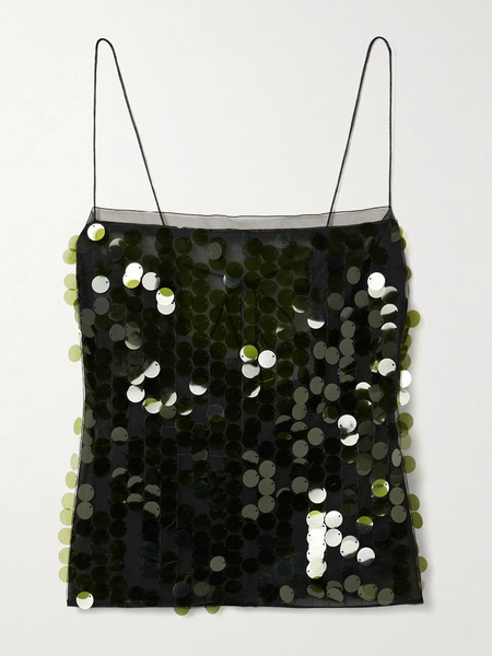 16arlington 16arlington - Suero Sequined Chiffon Top - Black 