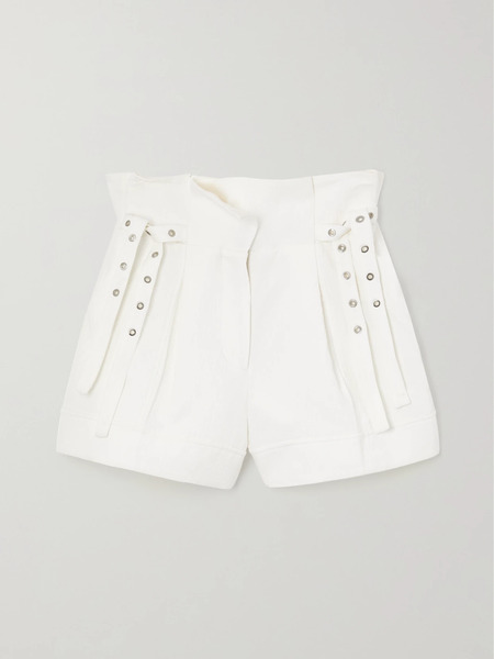  3.1 Phillip Lim 3.1 Phillip Lim - Eyelet-detailed Cotton And Linen-blend Shorts - White 