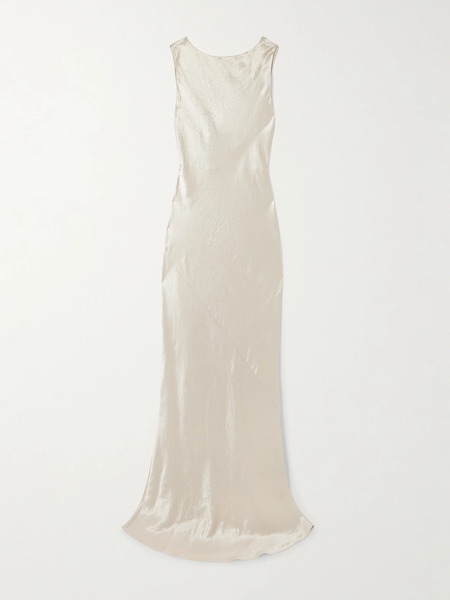 Abadia Abadia - Draped Hammered-satin Gown - Silver 
