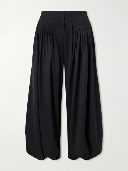  Abadia Abadia - Sherwal Pleated Wool-blend Twill Tapered Pants - Black 