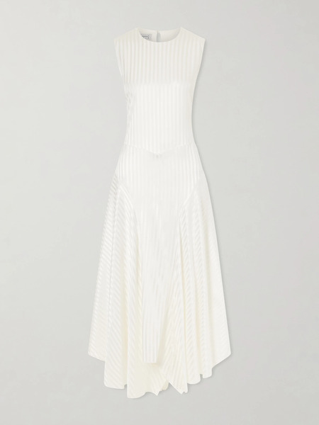  Abadia Abadia - Striped Stretch-silk Satin Maxi Dress - White 