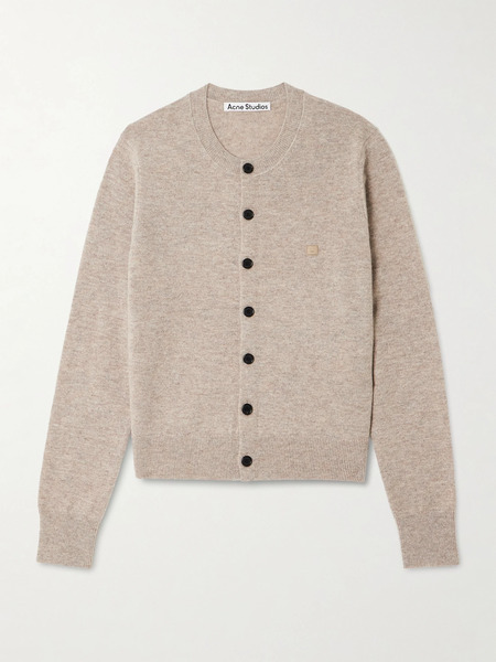  Acne Studios Acne Studios - Appliquéd Wool And Yak Hair-blend Cardigan - Beige 