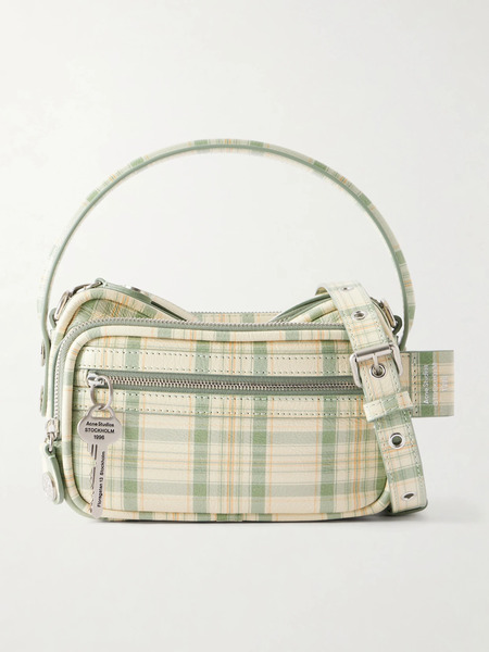  Acne Studios Acne Studios - Camero Kit Checked Embellished Leather Shoulder Bag - Cream 