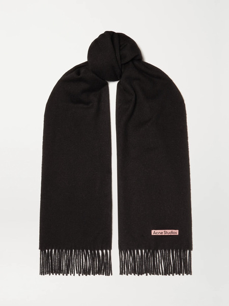  Acne Studios Acne Studios - Canada Narrow Fringed Wool Scarf - Black 