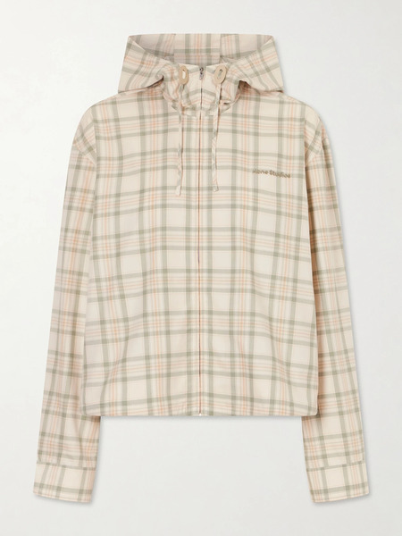  Acne Studios Acne Studios - Cotton Checked-printed Jacket - Cream 