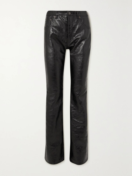  Acne Studios Acne Studios - Crinkled-leather Straight-leg Pants - Black 