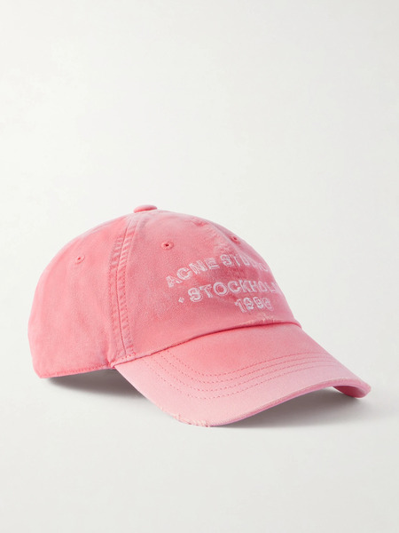  Acne Studios Acne Studios - Cuddy Sunkissed Logo-print Cotton-twill Cap - Pink 