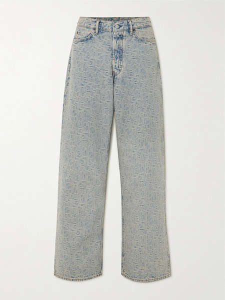  Acne Studios Acne Studios - 1981 Denim-jacquard Low-rise Wide-leg Jeans - Blue 