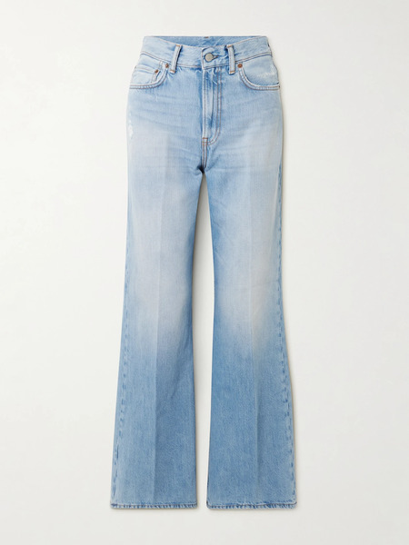  Acne Studios Acne Studios - 2022 Distressed High-rise Wide-leg Organic Jeans - Light Denim 
