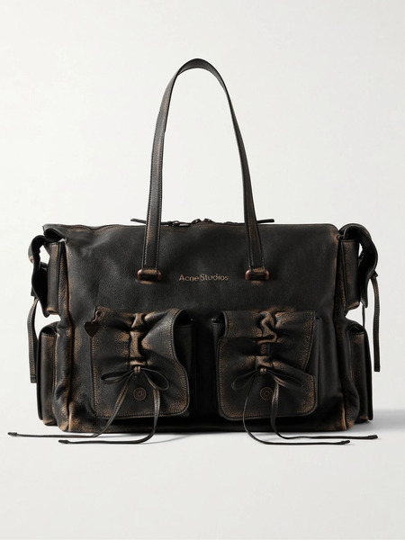  Acne Studios Acne Studios - Distressed Leather Shoulder Bag - Dark Brown 