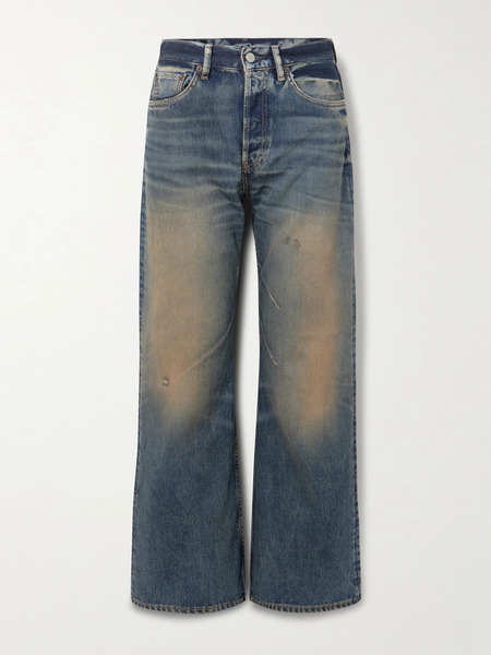  Acne Studios Acne Studios - 2021 Distressed Mid-rise Flared Organic Jeans - Blue 