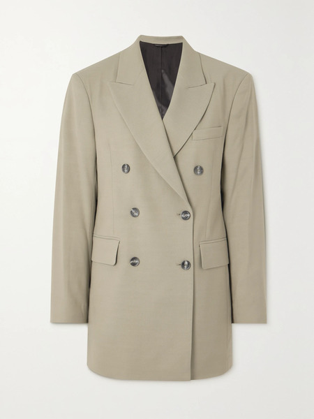  Acne Studios Acne Studios - Double-breasted Herringbone-jacquard Blazer - Light Gray 