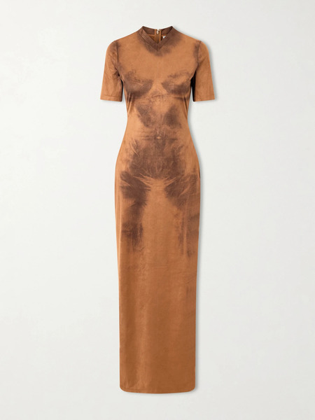  Acne Studios Acne Studios - Dueda Printed Jersey Midi Dress - Brown 