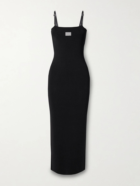  Acne Studios Acne Studios - Embellished Ribbed-knit Midi Dress - Black 