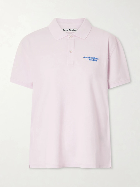  Acne Studios Acne Studios - Embroidered Cotton-piqué Polo Shirt - Pink 