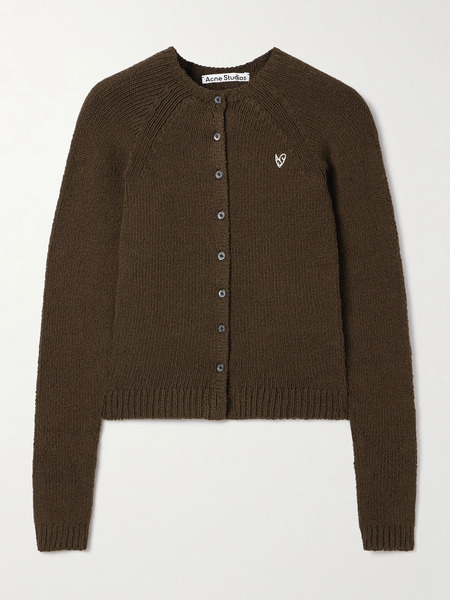  Acne Studios Acne Studios - Embroidered Organic Cotton-blend Cardigan - Brown 