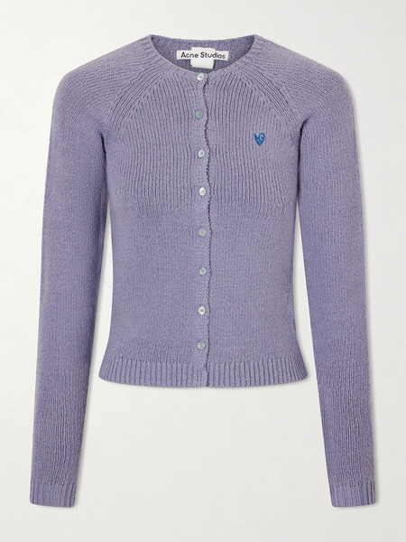  Acne Studios Acne Studios - Embroidered Organic Cotton-blend Cardigan - Purple 