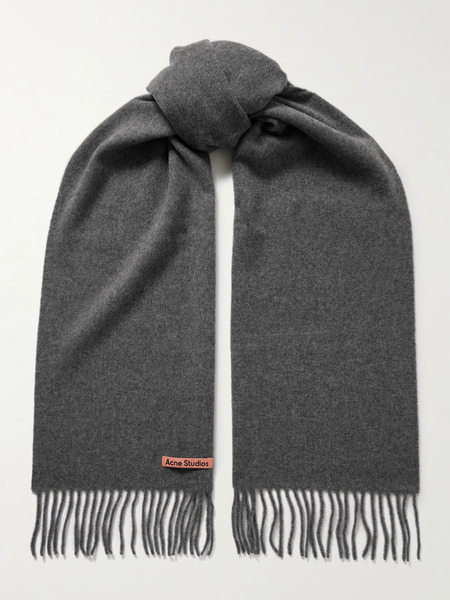  Acne Studios Acne Studios - Fringed Wool Scarf - Gray 