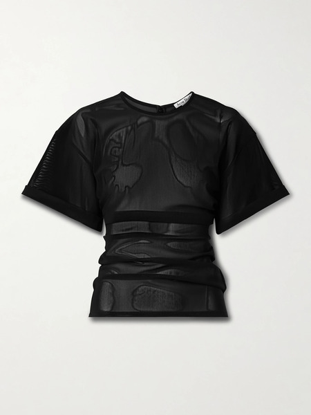  Acne Studios Acne Studios - Gathered Mesh T-shirt - Black 