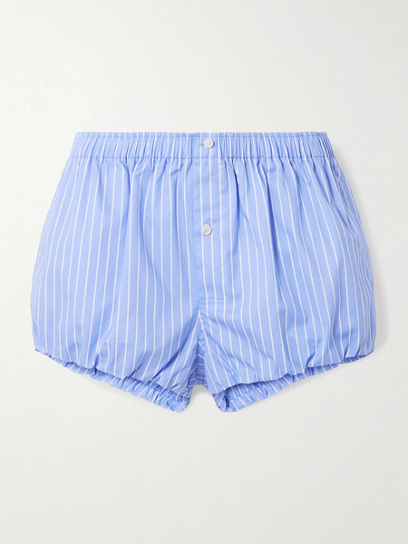  Acne Studios Acne Studios - Gathered Striped Cotton-poplin Shorts - Blue 