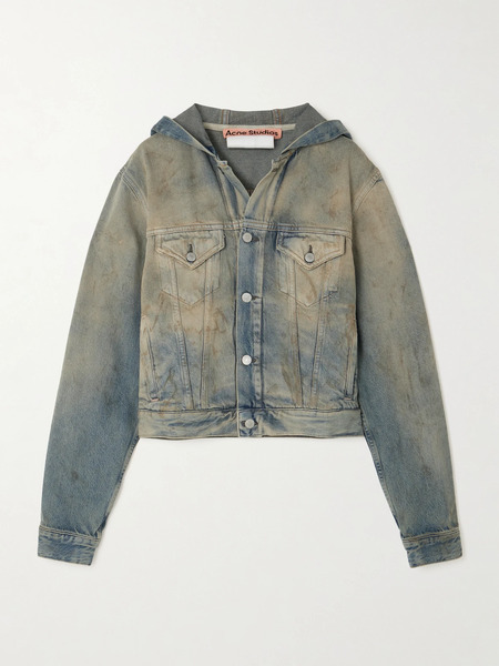  Acne Studios Acne Studios - Hooded Distressed Organic Denim Jacket - Light Denim 