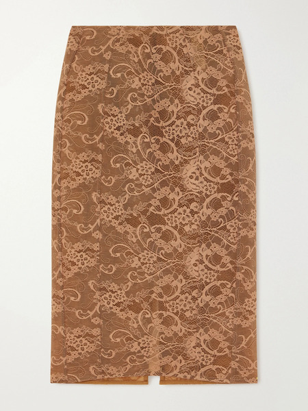  Acne Studios Acne Studios - Lace Cotton-blend Midi Skirt - Brown 