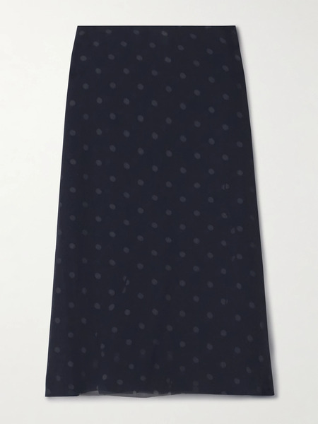 Acne Studios Acne Studios - Layered Distressed Polka-dot Chiffon Skirt - Blue 