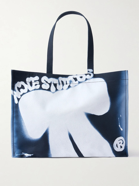  Acne Studios Acne Studios - Logo Printed Cotton-canvas Tote - Blue 