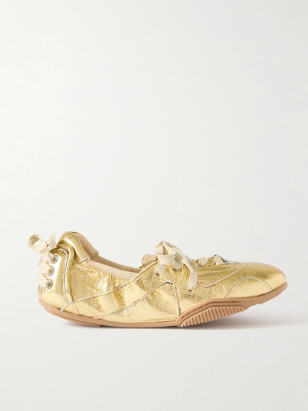  Acne Studios Acne Studios - Metallic Leather Sneakers - Gold 