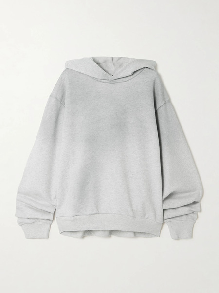  Acne Studios Acne Studios - Printed Cotton-blend Jersey Hoodie - Light Gray 