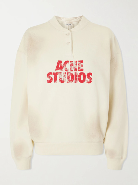  Acne Studios Acne Studios - Printed Cotton-jersey Sweatshirt - Off-white 