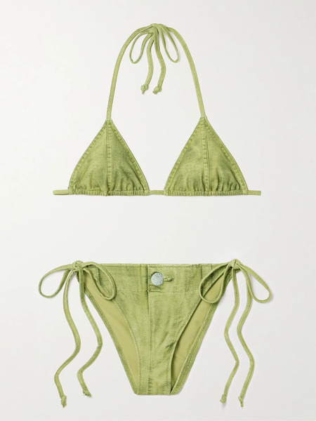  Acne Studios Acne Studios - Printed Triangle Bikini - Green 