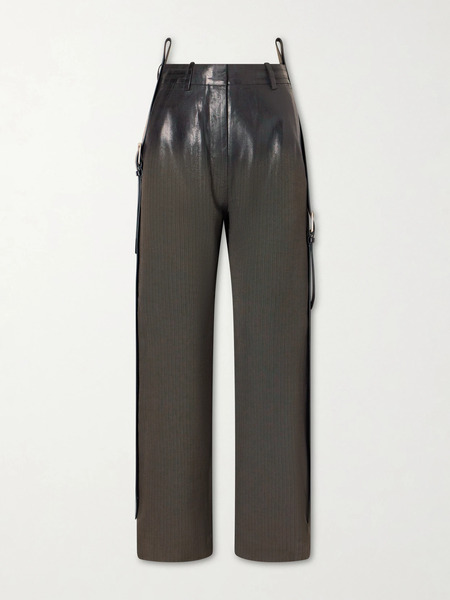 Acne Studios Acne Studios - Puja Coated Herringbone Degradé Straight-leg Pants - Gray 