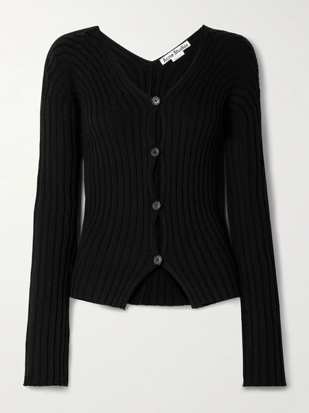  Acne Studios Acne Studios - Ribbed Cotton Cardigan - Black 