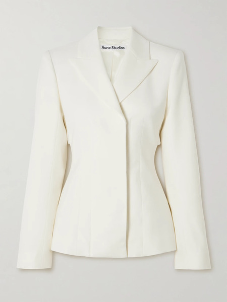  Acne Studios Acne Studios - Satin-trimmed Wool-blend Twill Blazer - White 