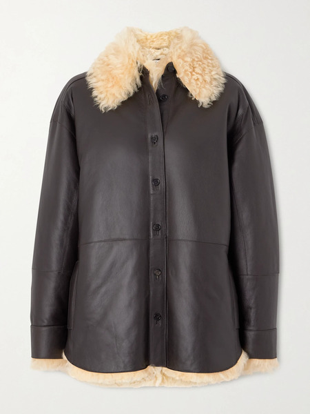  Acne Studios Acne Studios - Shearling Leather Jacket - Dark Brown 