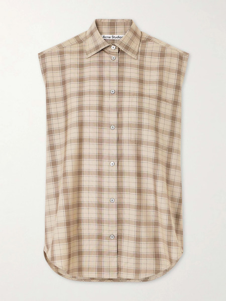  Acne Studios Acne Studios - Sinora Sleeveless Checked Wool Shirt - Multi 