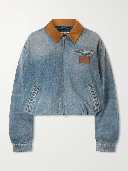  Acne Studios Acne Studios - Suede-trimmed Denim Jacket - Mid Denim 