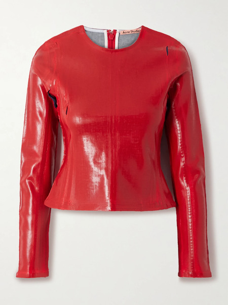 Acne Studios Acne Studios - Suna Coated-denim Top - Red 